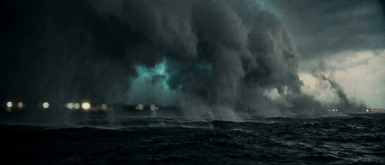 Tempest — stormfront över svart hav med teal glöd